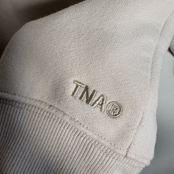 Aritzia TNA Cozy Fleece Perfect Crew Marcona Beige XS - Picture 5 of 14
